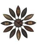 Miniatyrbillede 1 af 5: Vægur Brun Jernramme blomst Form Design Romertal Rund 55 cm Moderne Stil