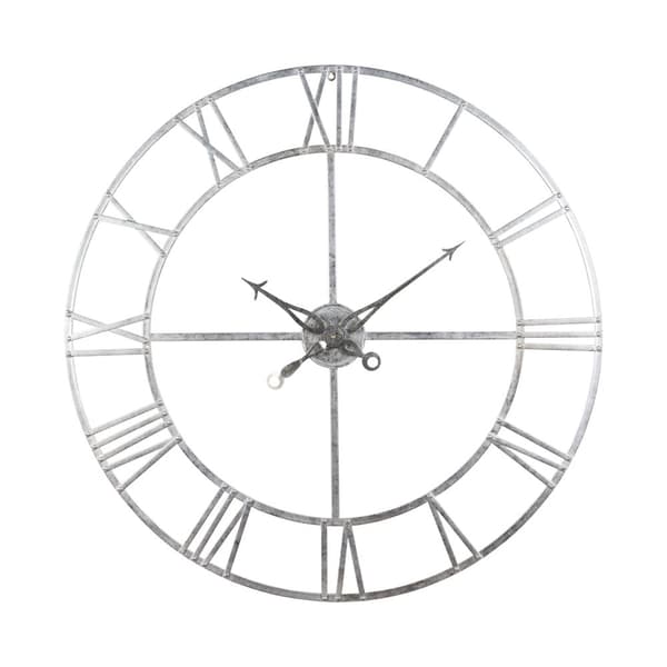 Hill Interiors Foil Skeleton Wall Clock Silver Large