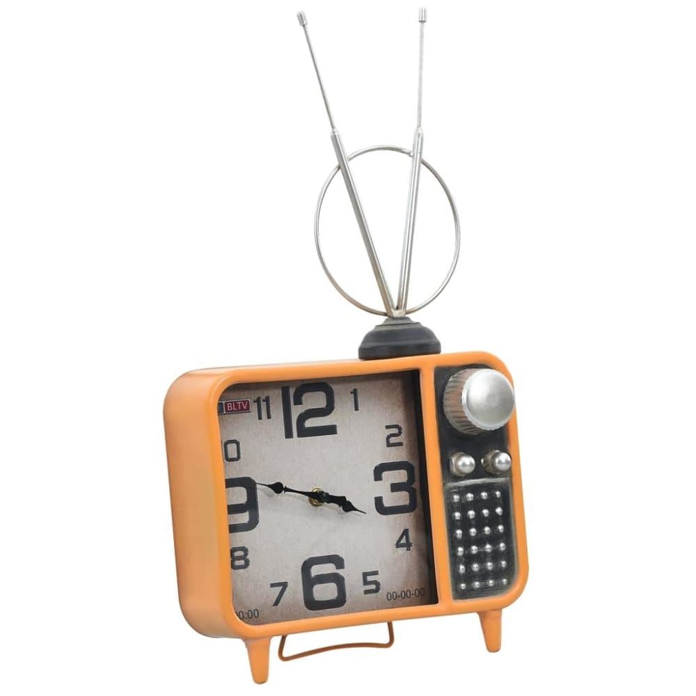 vidaXL Bordsklocka orange och svart 25x11x48 cm järn och MDF