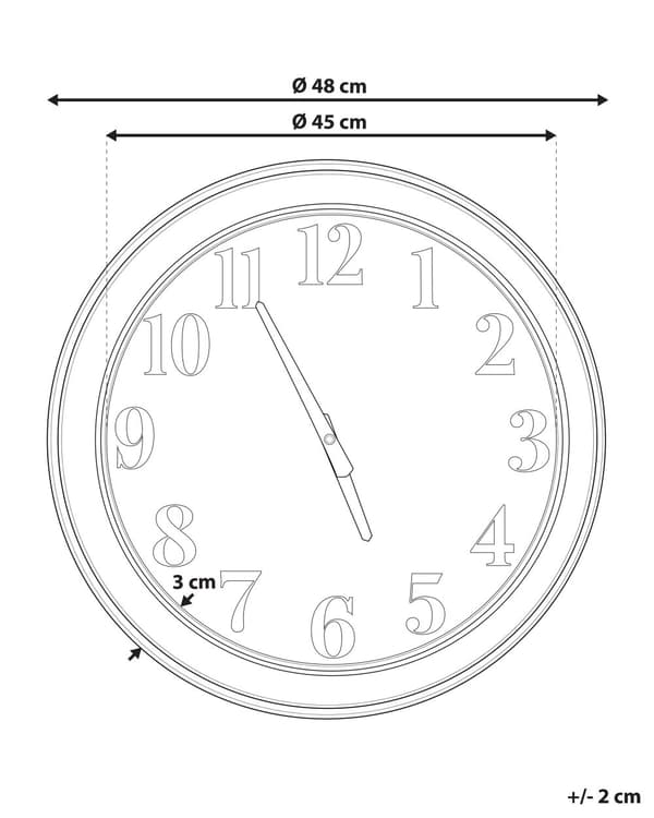 Väggklocka Flerfärgad Järn Öppet tavla Country Retro Design Rund 48 cm