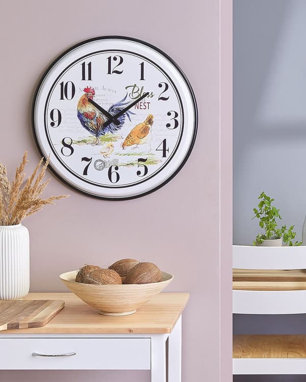 Väggklocka Flerfärgad Järn Öppet tavla Country Retro Design Rund 48 cm