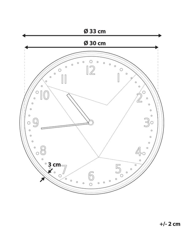 Vægur Grå Flerfarvet Metal ø 33 cm Dekorativt Rundt Mønstret Køkkenur i Retro Design Skandinavisk Stueur til Soveværelse Børneværelse Tilbehør