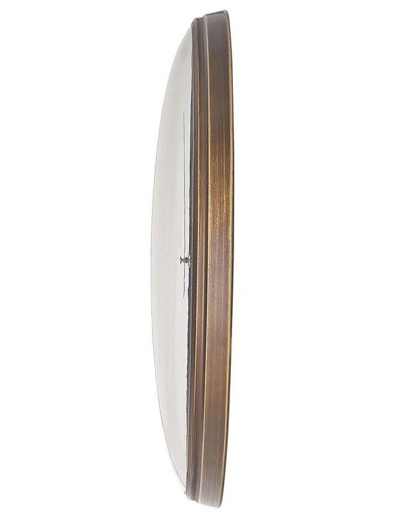 Seinäkello punaruskea MDF-levyä kultainen metallireunus 60 cm pyöreä digitaalisella näytöllä