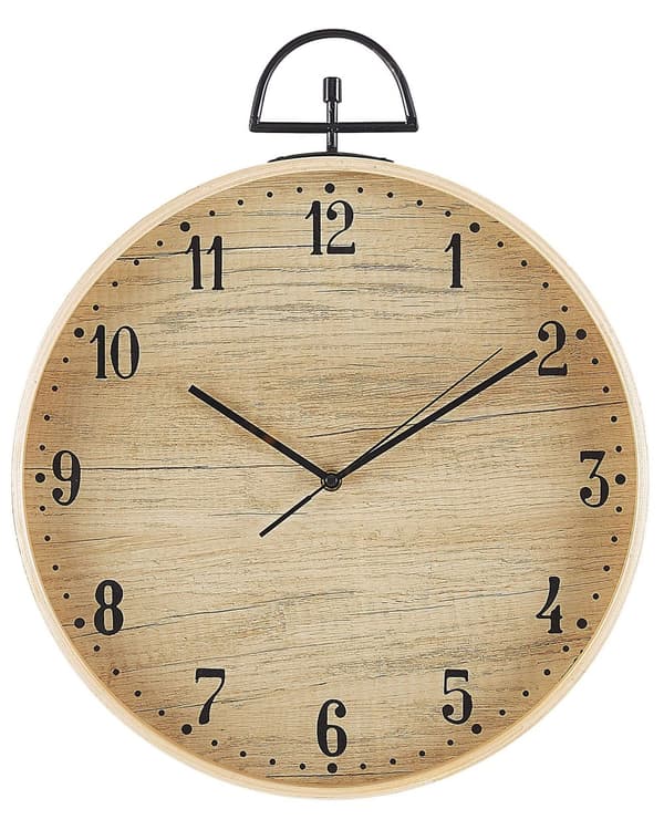 Vægur MDF Lys Træ Vintage Design Træeffekt Rund 40 cm