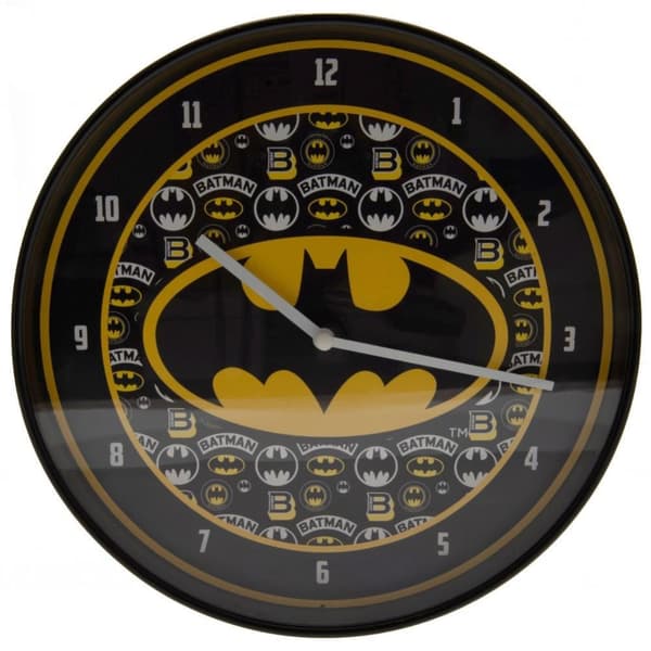 Batman Logo Wall Clock Black/Yellow One Size