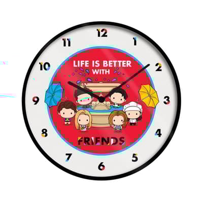 Friends Life Is Better Chibi Wall Clock