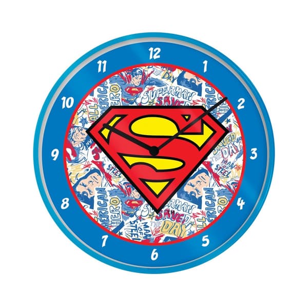 Superman Logo Wall Clock Blue One Size