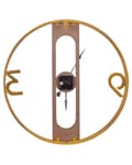Miniatyrbillede 4 af 6: Vægur Brun Lyst Træ MDF og Guld Jern ø 50 cm Dekorativ Rundt Ur til Væg Uden Tal Rustik Interiør Køkken Soveværelse Stue Tilbehør