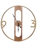 Miniatyrbillede 1 af 6: Vægur Brun Lyst Træ MDF og Guld Jern ø 50 cm Dekorativ Rundt Ur til Væg Uden Tal Rustik Interiør Køkken Soveværelse Stue Tilbehør