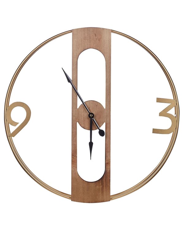 Väggklocka Brun MDF-Trä 50 cm Träeffekt Rustika Rum Sovrum Vardagsrum