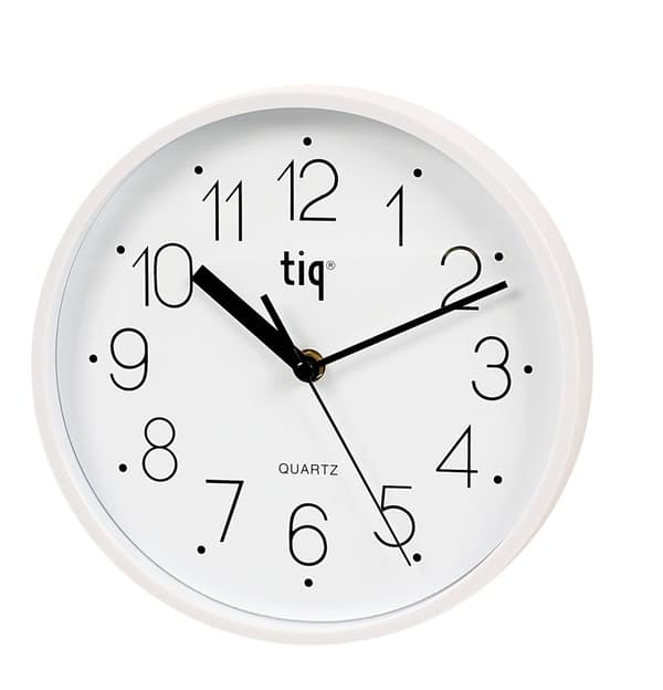 Väggur TIQ Ø22,5cm vit
