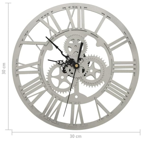 vidaXL Veggklokke sølv 30 cm akryl