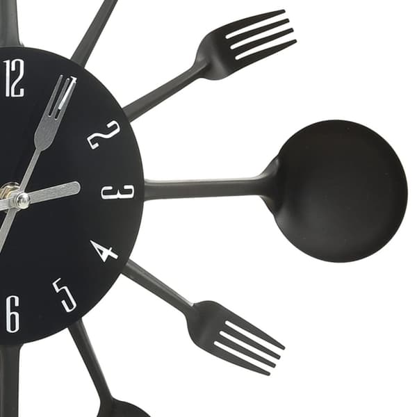 vidaXL 325163  Wall Clock with Spoon and Fork Design Black 40 cm Aluminium