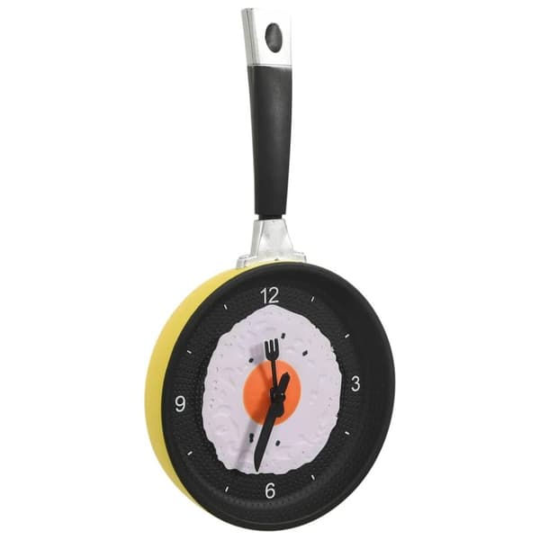 vidaXL 325164 Wall Clock with Fried Egg Pan Design 18,8 cm