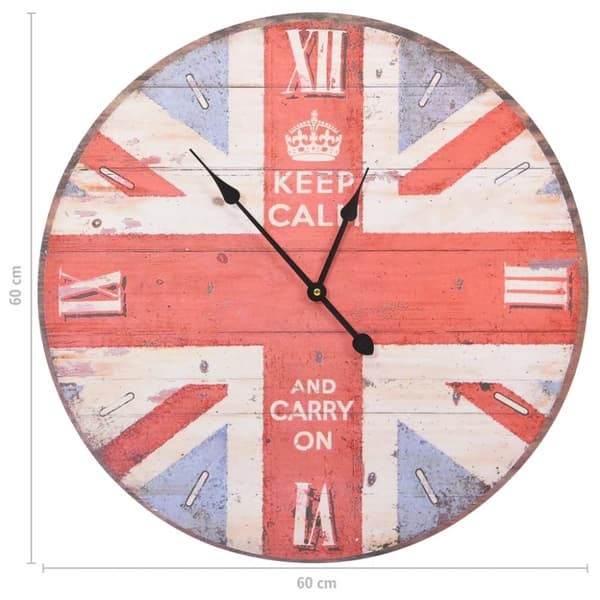 vidaXL Veggklokke vintage UK 60 cm