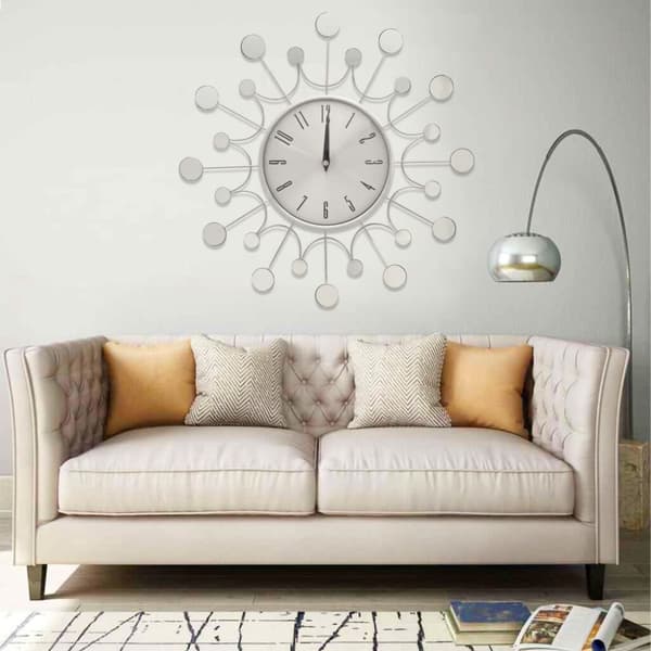 vidaXL Veggklokke sølv 40 cm metall
