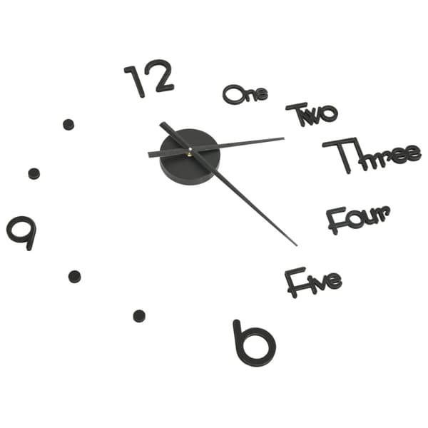 vidaXL 325153 3D Wall Clock Modern Design Black 100 cm XXL