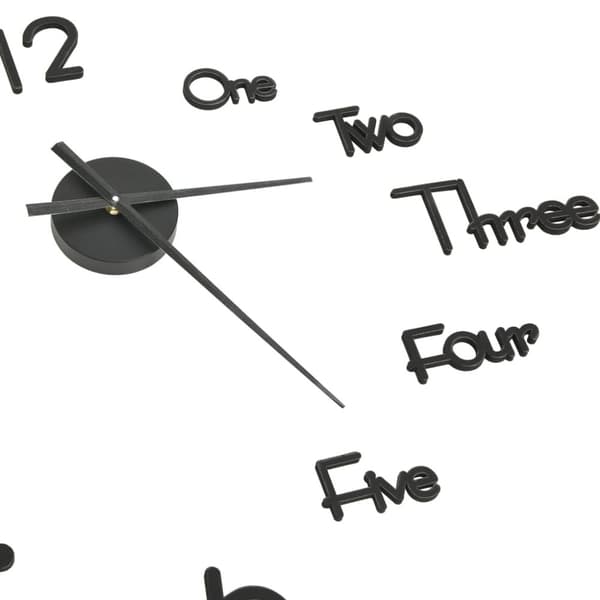 vidaXL 325153 3D Wall Clock Modern Design Black 100 cm XXL