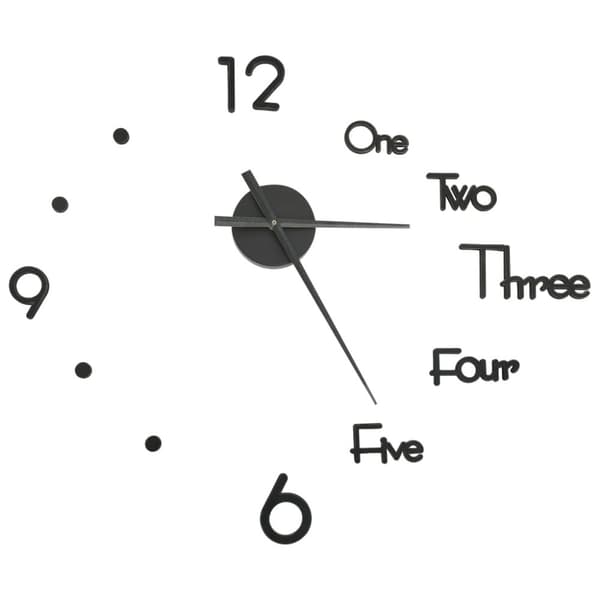 vidaXL 325153  3D Wall Clock Modern Design Black 100 cm XXL
