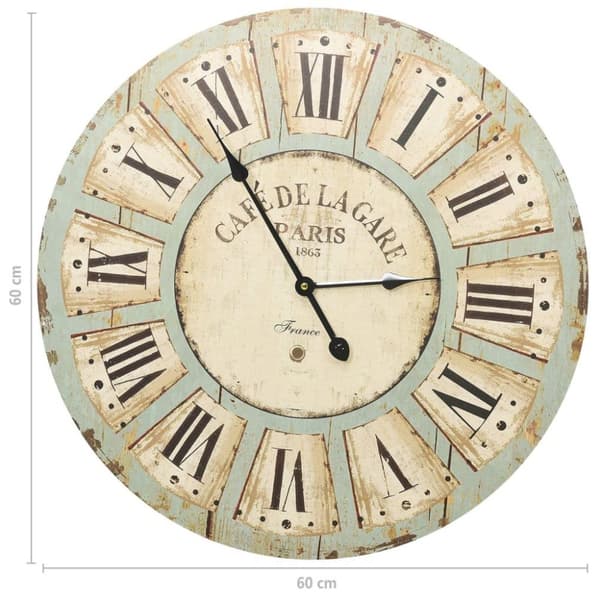 vidaXL Veggklokke flerfarget 60 cm MDF