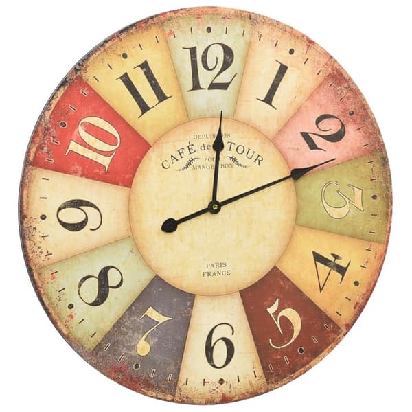 vidaXL Vintage väggklocka färgglad 60 cm