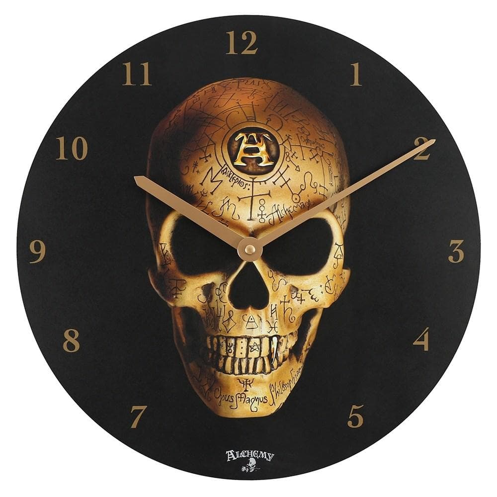 Alchemy Omega Skull väggklocka