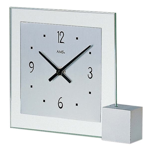 Table Clock AMS 102, Quartz, Transparent, Analogue, Modern