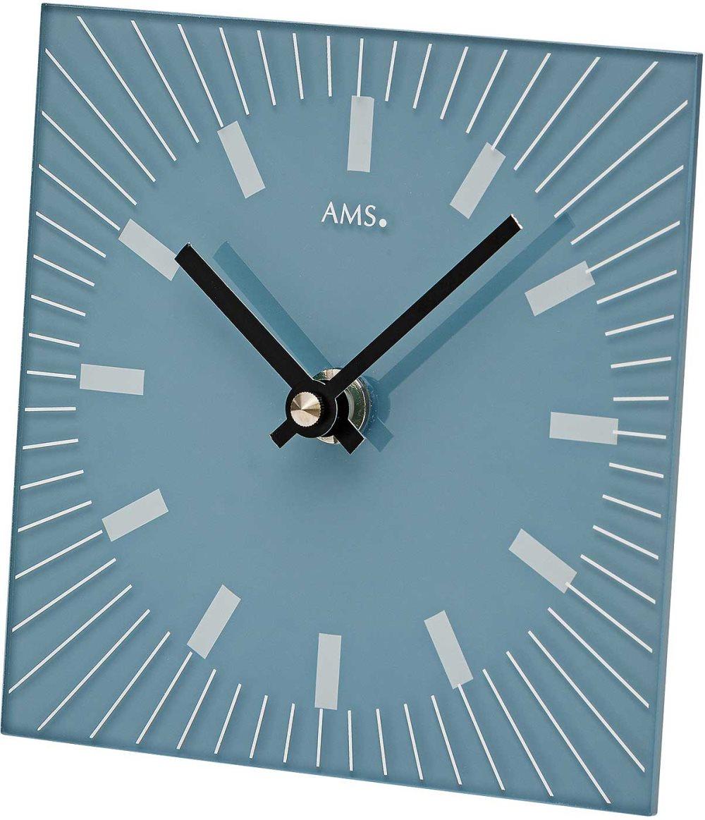 Table Clock AMS 1157, Quartz, Blue, Analogue, Modern
