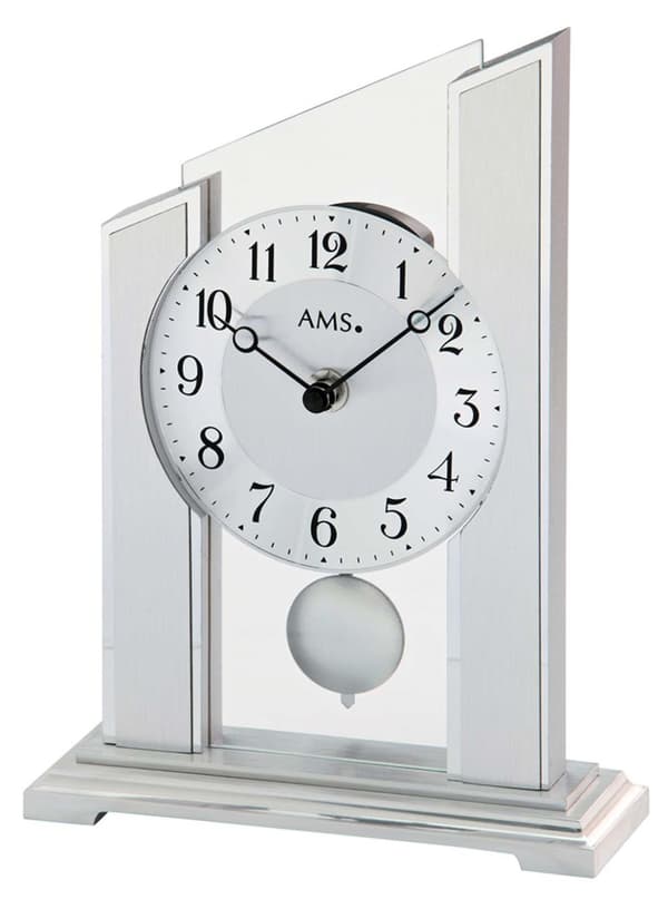 Table Clock AMS 1169, Quartz, Blue, Analogue, Modern