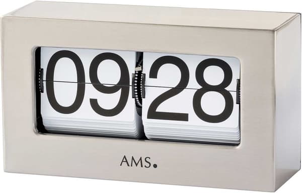 Table Clock AMS 1175, Quartz, Silver, Analogue, Classic