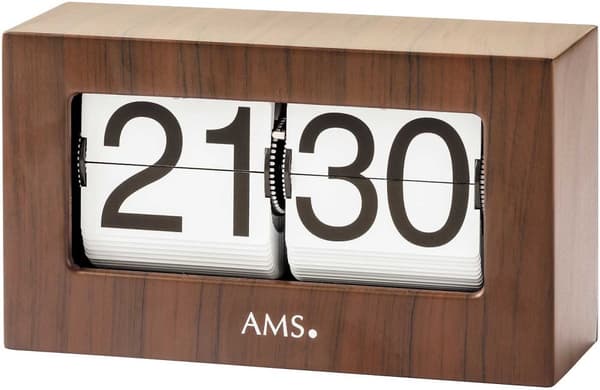 Table Clock AMS 1177, Quartz, Brown, Digital, Modern