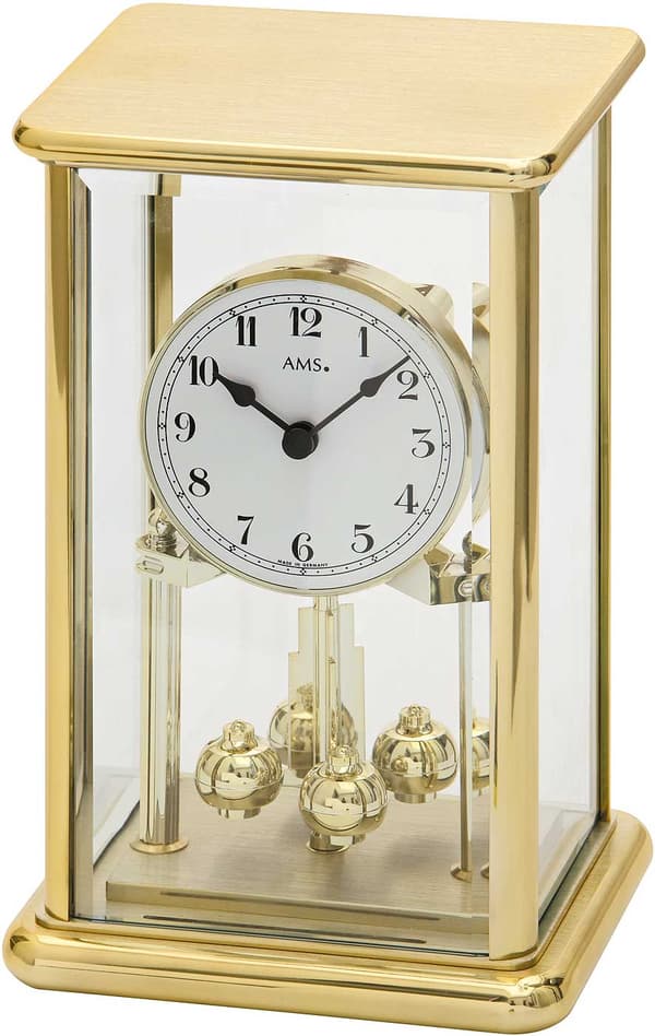 Table Clock AMS 1211, Quartz, White, Analogue, Classic