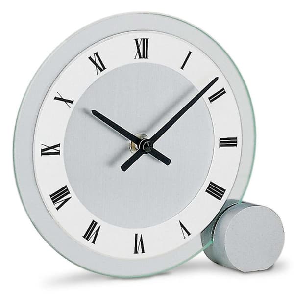 Table Clock AMS 166, Quartz, White, Analogue, Modern