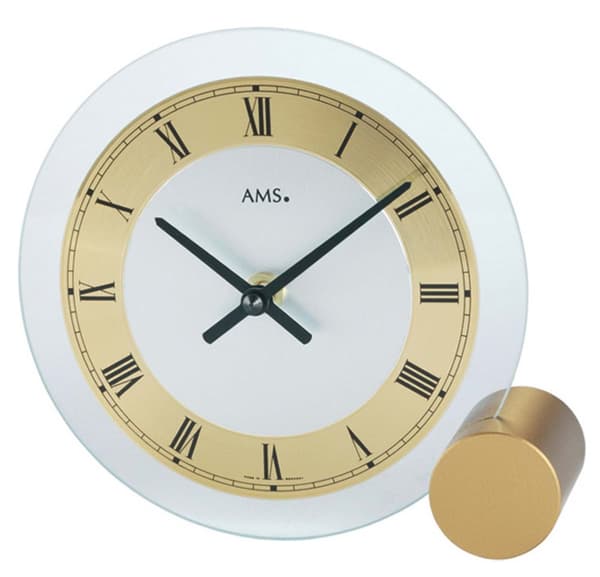 Table Clock AMS 168, Quartz, Transparent, Analogue, Modern