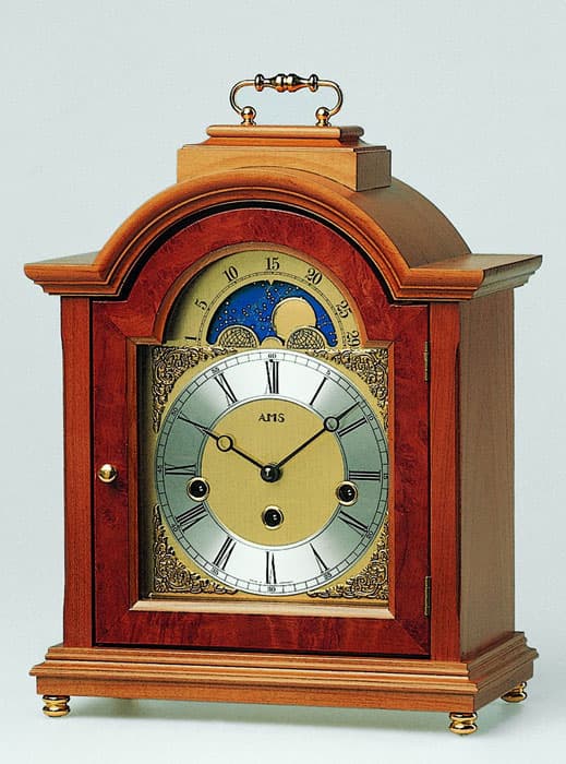 Table Clock AMS 2195/9, Mechanical, Brown, Analogue, Classic