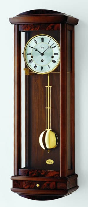 Wall Clock AMS 2607/1, Mechanical, Brown, Analogue, Classic