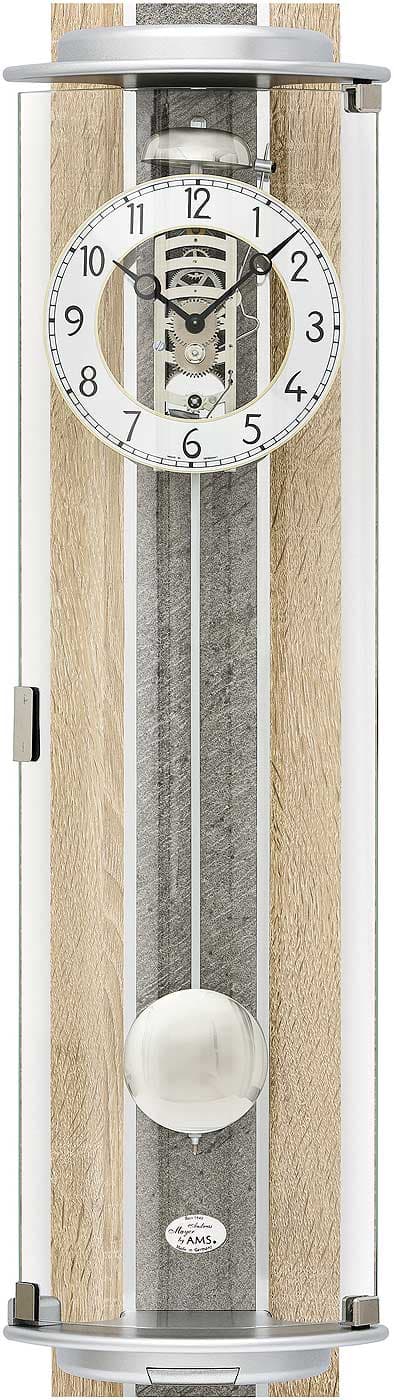 Wall Clock AMS 2715, Mechanical, Transparent, Analogue, Modern