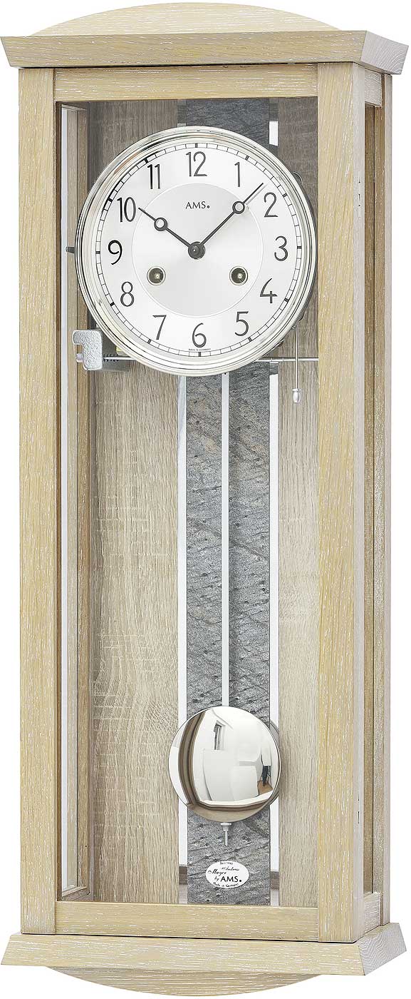 Wall Clock AMS 2746, Mechanical, Brown, Analogue, Modern