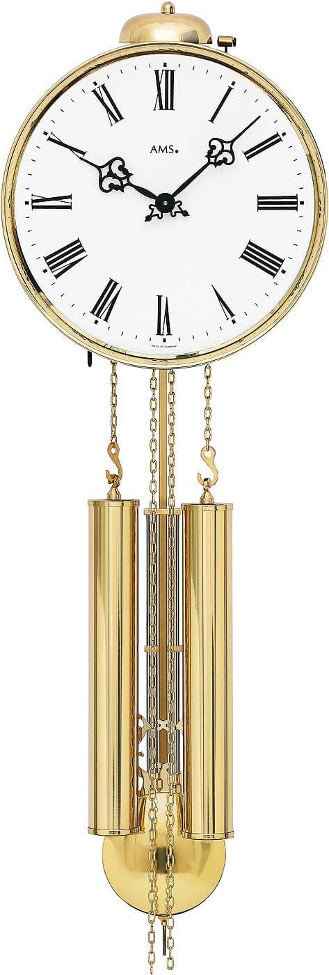 Wall Clock AMS 348, Mechanical, White, Analogue, Classic