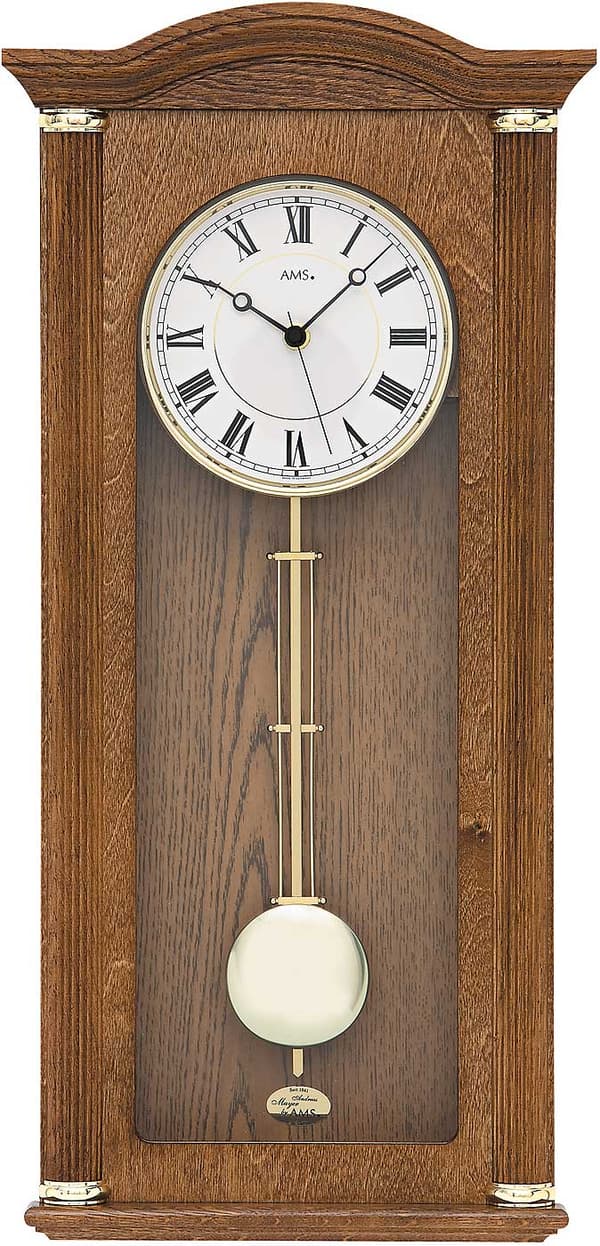 Wall Clock AMS 5014/4, Quartz, White, Analogue, Rustic