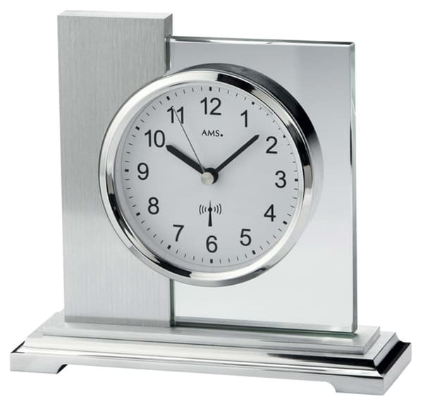 Table Clock AMS 5140, Quartz, White, Analogue, Modern