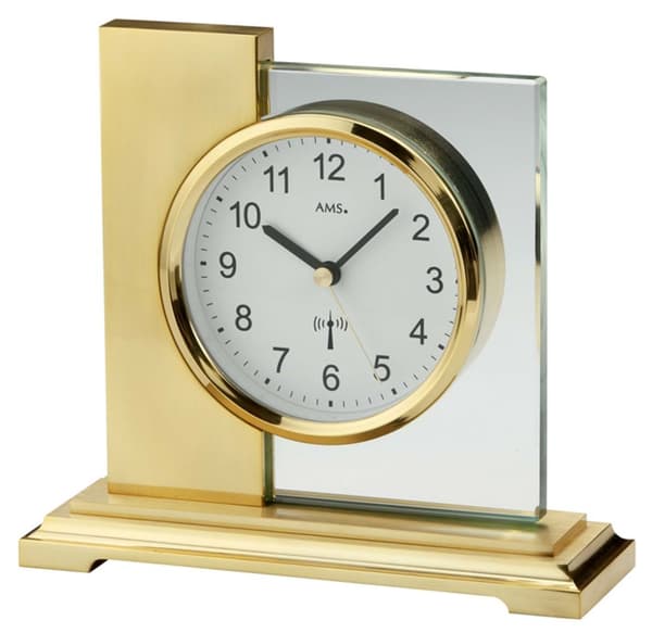 Table Clock AMS 5141, Quartz, White, Analogue, Modern