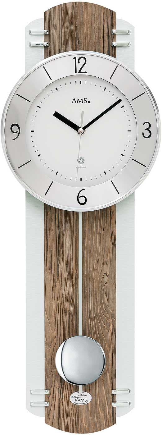 Wall Clock AMS 5292, Quartz, White, Analogue, Modern