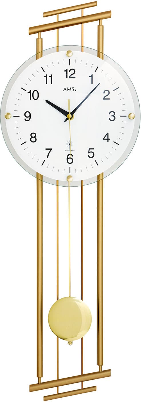 Wall Clock AMS 5315, Quartz, White, Analogue, Modern