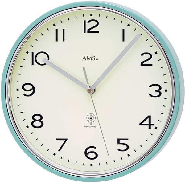 Wall Clock AMS 5508, Quartz, White, Analogue, Modern