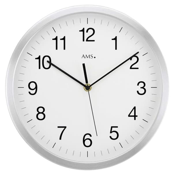 Wall Clock AMS 5541, Quartz, White, Analogue, Modern