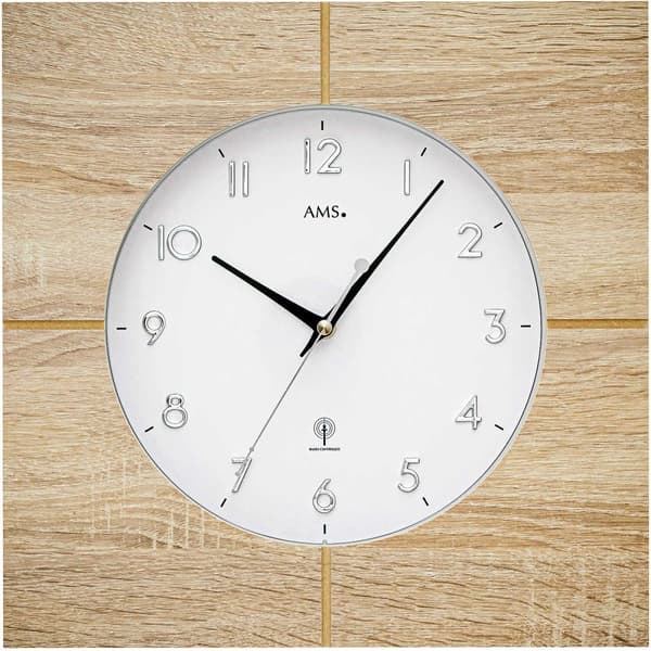 Wall Clock AMS 5545, Quartz, White, Analogue, Classic