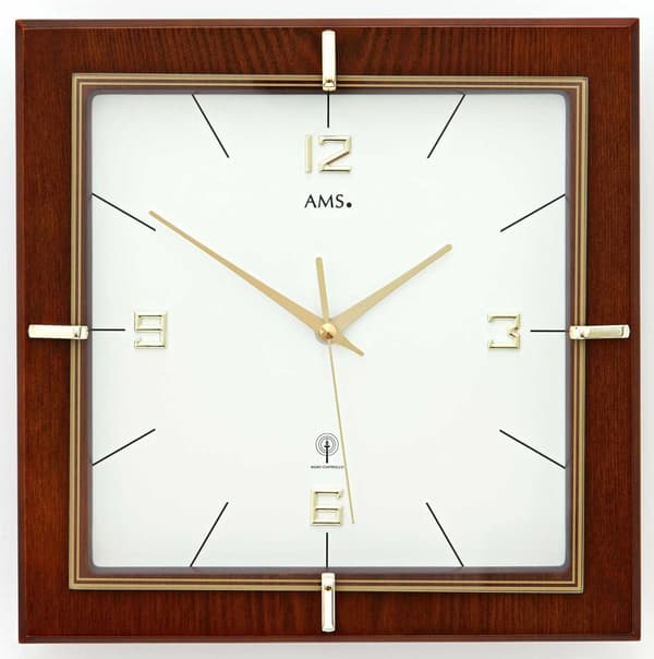 Wall Clock AMS 5834, Quartz, White, Analogue, Classic