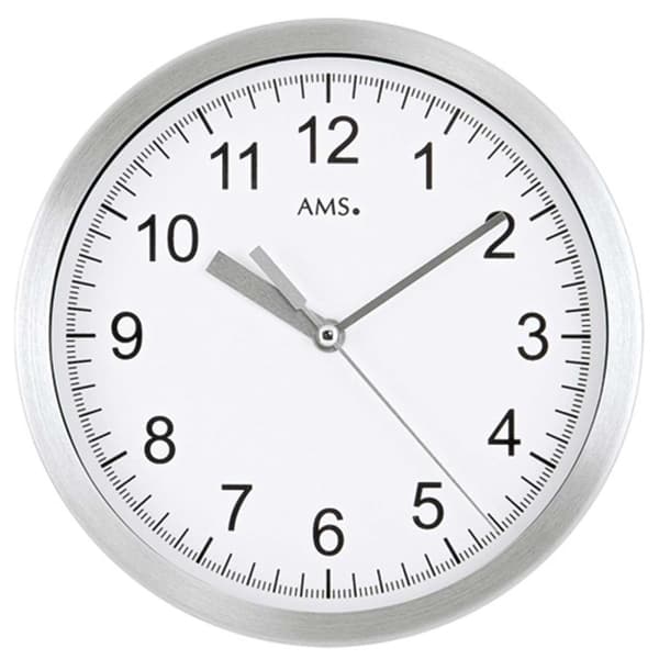 Wall Clock AMS 5910, Quartz, White, Analogue, Modern