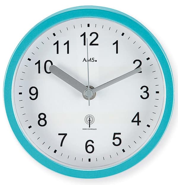 Wall Clock AMS 5921, Quartz, White, Analogue, Modern